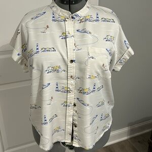 Lands End, nautical print shirt.